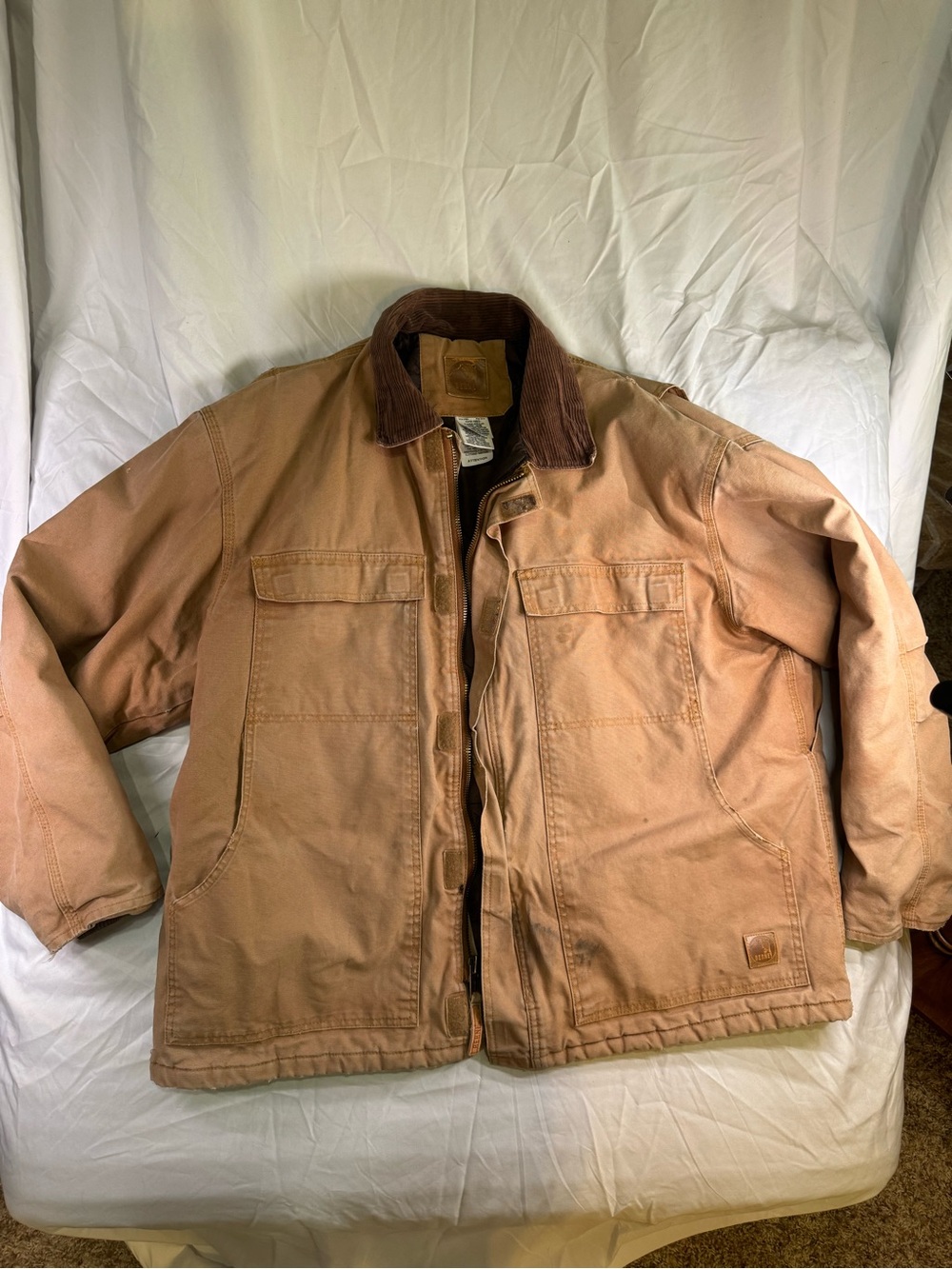 Berne Brown Duck Canvas Jacket with Dark Brown Corduroy Collar